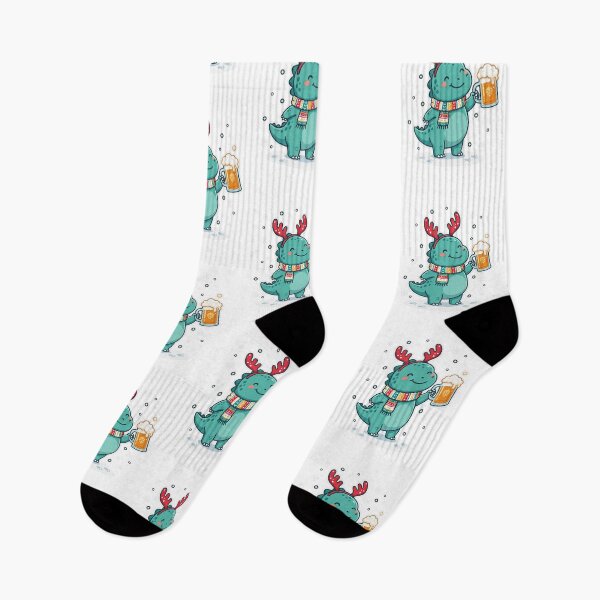 Item preview, Winter Dinosaur Beer Stein Toast Illustration designed and sold by Flying Doggo.