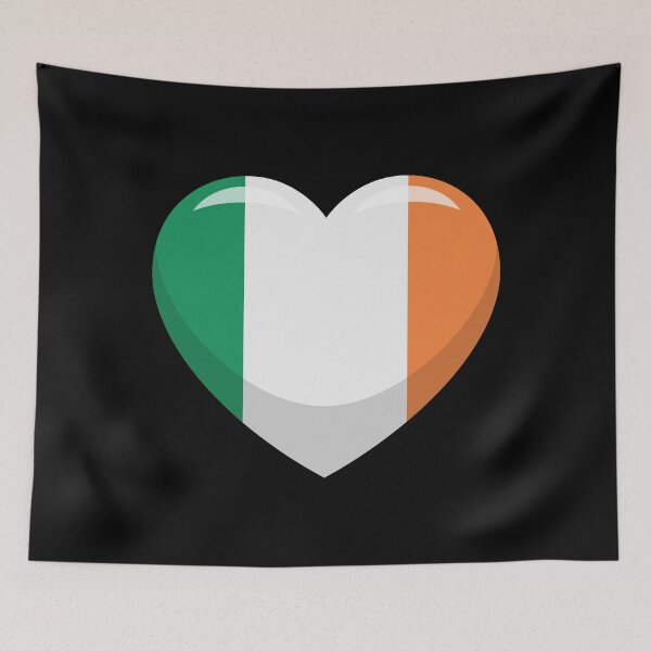 Item preview, Irish Flag Heart / I Love Ireland (On Black) designed and sold by STUDIO-72.