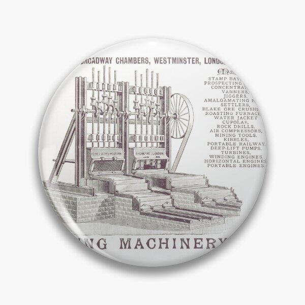 Item preview, Victorian Stamp Battery Mining Machine Sketch designed and sold by Antique Science Press.