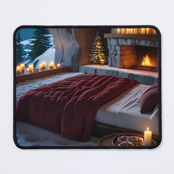 Item preview, Cozy Winter Cave Bedroom Fireplace designed and sold by Jo Art.