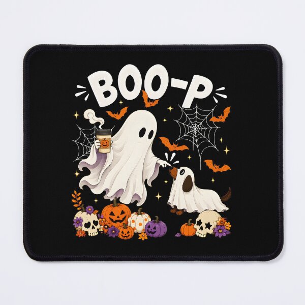 Item preview, Cute Boo-P Ghost Dog Halloween Coffee Drinker Art designed and sold by OlyvieArt.