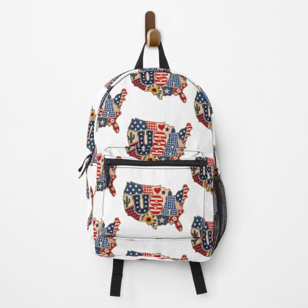 Item preview, Vintage USA Map Patchwork Folk Art  designed and sold by Bhaskar Digital Art.