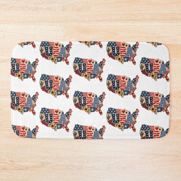 Item preview, Vintage USA Map Patchwork Folk Art  designed and sold by Bhaskar Digital Art.