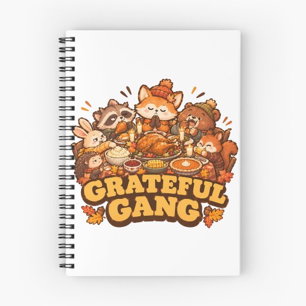 Item preview, Grateful Gang Funny Thanksgiving Autumn Cute Animal Feast Dinner designed and sold by ianm1028.