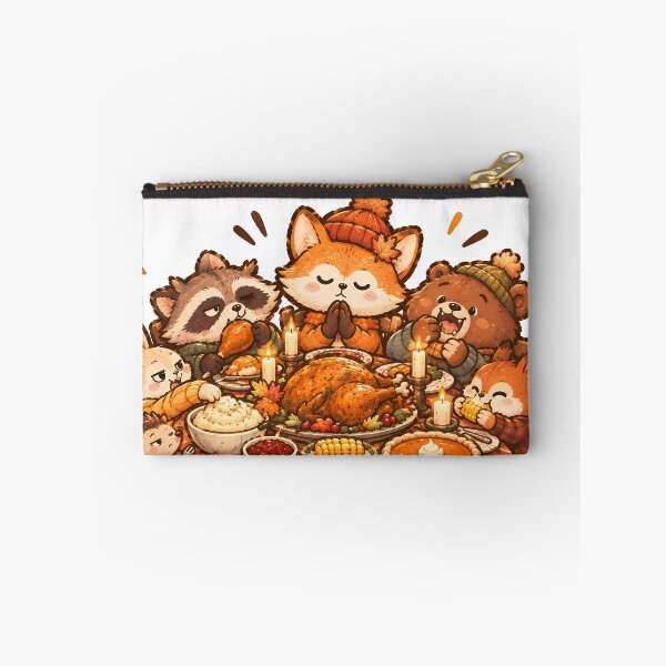 Item preview, Grateful Gang Funny Thanksgiving Autumn Cute Animal Feast Dinner designed and sold by ianm1028.