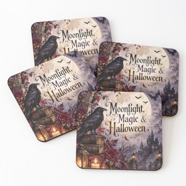 Item preview, Moonlight, Magic & Halloween – Gothic Raven Watercolor designed and sold by blankTeeShirt.