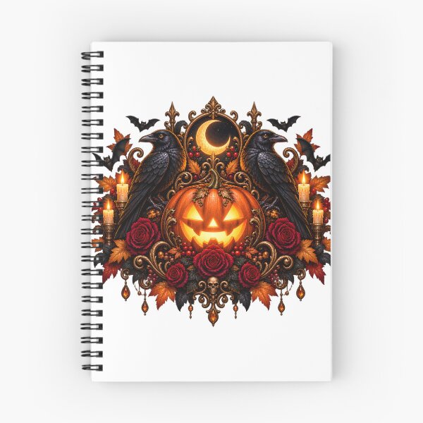 Item preview, Midnight Raven Pumpkin Crest – Gothic Halloween designed and sold by Clothes With Smiling Animals Walt Gral.