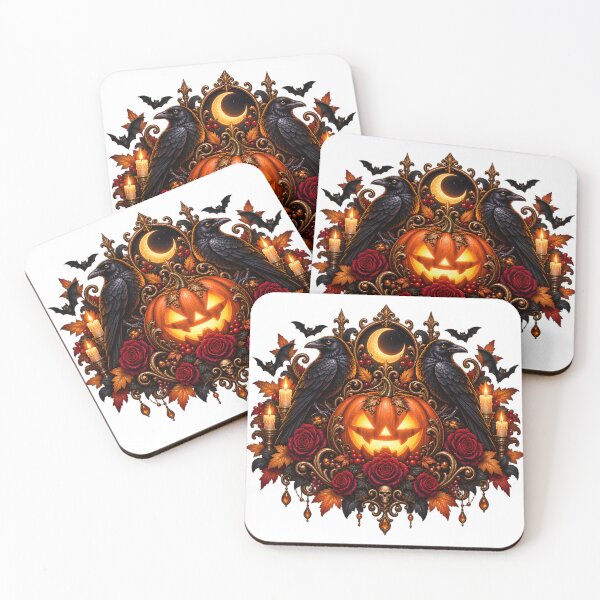 Item preview, Midnight Raven Pumpkin Crest – Gothic Halloween designed and sold by Clothes With Smiling Animals Walt Gral.