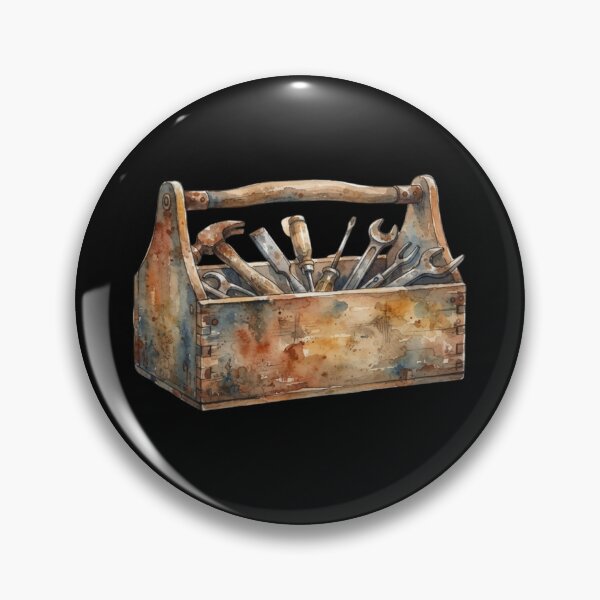 Item preview, Vintage Wooden Toolbox Watercolor Mechanic Tool Art designed and sold by bvdesignart.