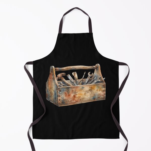 Item preview, Vintage Wooden Toolbox Watercolor Mechanic Tool Art designed and sold by bvdesignart.