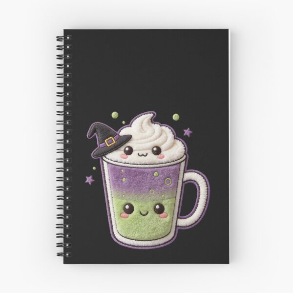 Item preview, Witchy Potion Latte - Spooky Kawaii Coffee Fluffy Mascot Patch designed and sold by thelexiverse.