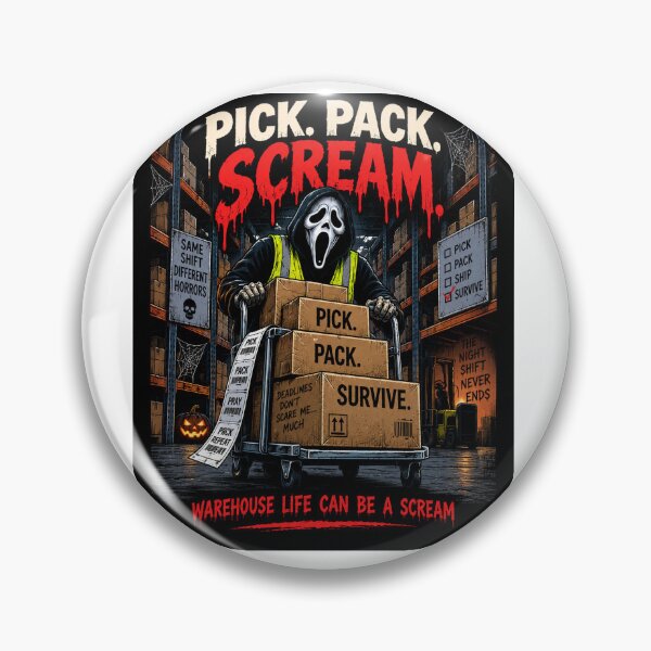 Item preview, Pick Pack Scream – Funny Warehouse Halloween Design designed and sold by KeeganDykes.