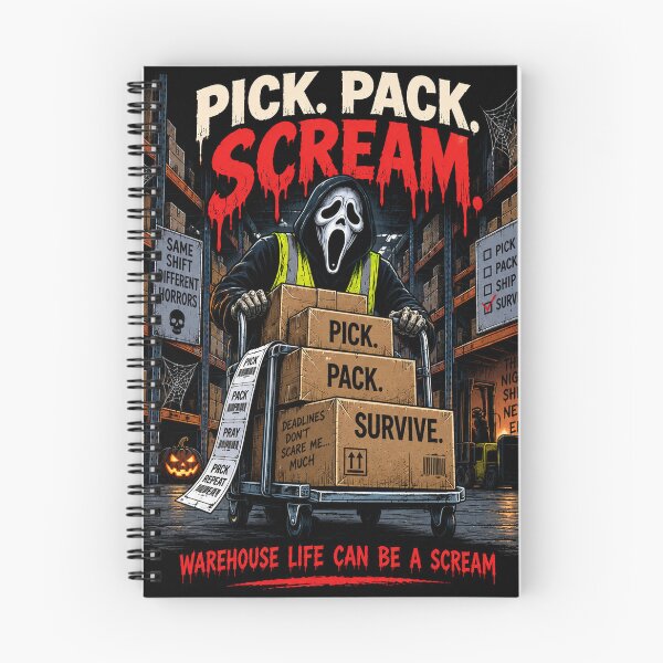 Item preview, Pick Pack Scream – Funny Warehouse Halloween Design designed and sold by KeeganDykes.