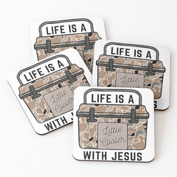 Item preview, Life is A Little Cooler with Jesus Camo Ice Chest (on Back)  designed and sold by Crookedorbit ⭐⭐⭐⭐⭐ .