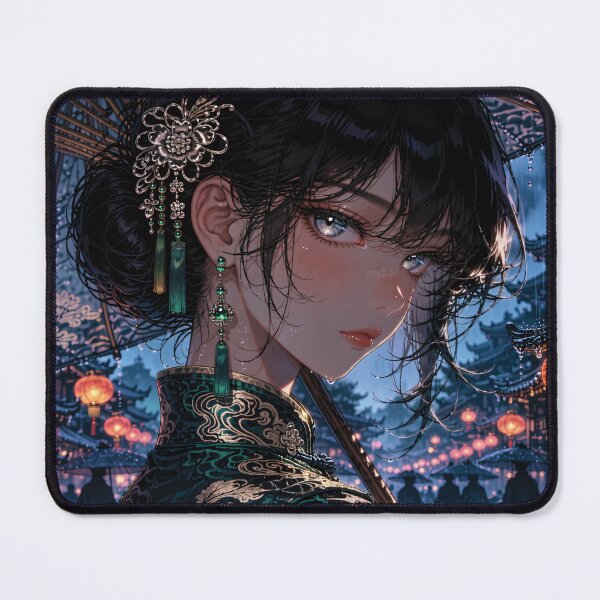 Item preview, Anime Qipao Girl with Plum Blossom Umbrella designed and sold by RGB-crayon.
