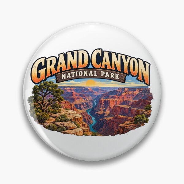 Item preview, Grand Canyon National Park Vintage Adventure Badge designed and sold by CreativeNest Prints.
