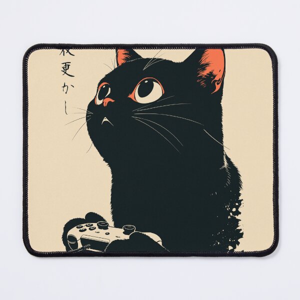 Item preview, Late Night Gamer Black Cat Controller Japanese designed and sold by mustbewhy.