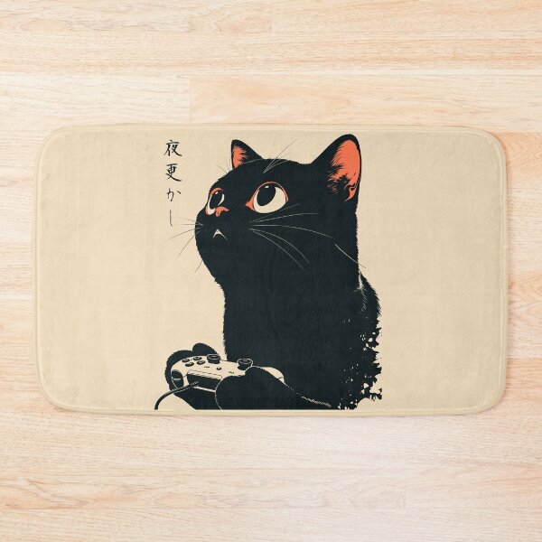 Item preview, Late Night Gamer Black Cat Controller Japanese designed and sold by mustbewhy.