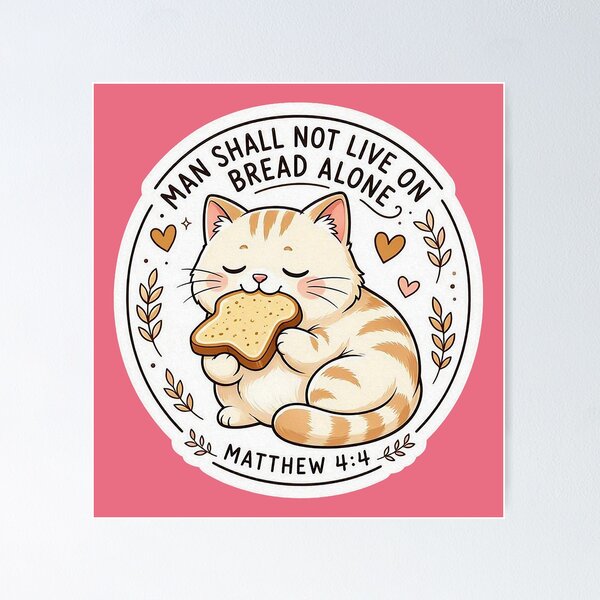 Item preview, Matthew 4:4 Man Shall Not Live On Bread Alone designed and sold by plushism.