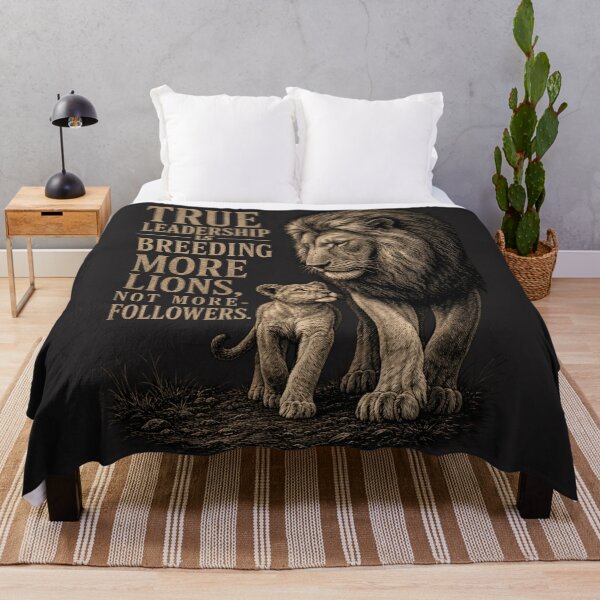 Item preview, True Leadership Is Breeding More Lions Not Followers - Vintage Lion and Cub Mentorship Art designed and sold by Bennie Singh.
