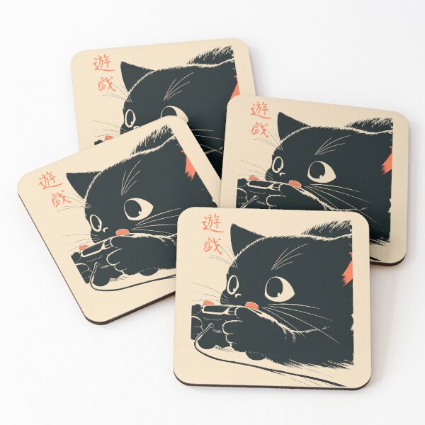 Item preview, Intense Gamer Black Cat Playing Video Games Japanese designed and sold by mustbewhy.
