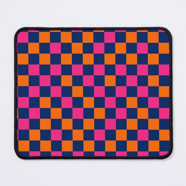 Item preview, Orange And Pink On Navy Blue Checkered Design designed and sold by PatternTitan.