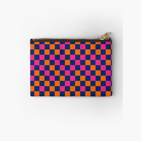 Item preview, Orange And Pink On Navy Blue Checkered  Design   designed and sold by PatternTitan.