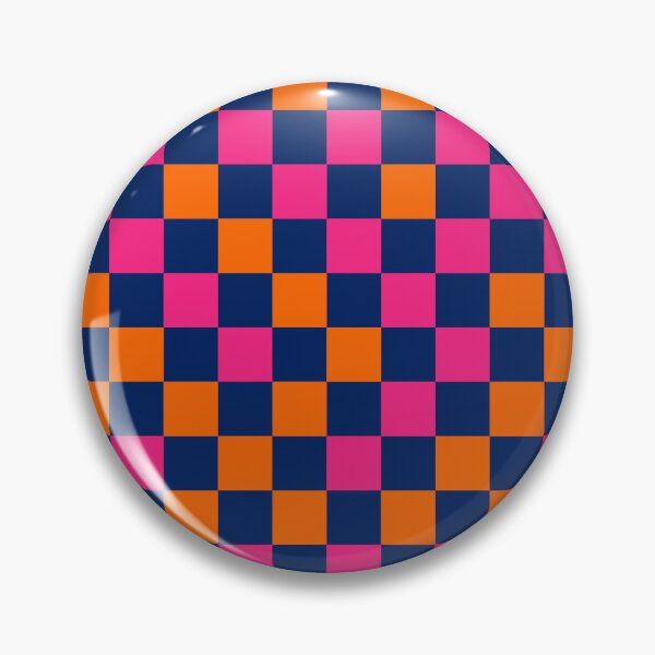 Item preview, Orange And Pink On Navy Blue Checkered  Design   designed and sold by PatternTitan.