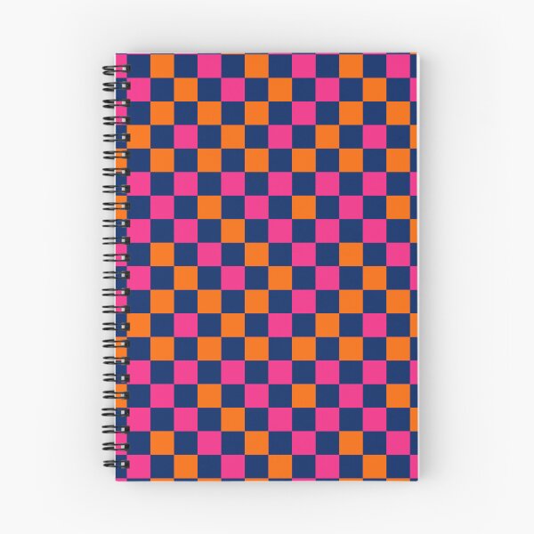 Item preview, Orange And Pink On Navy Blue Checkered  Design   designed and sold by PatternTitan.