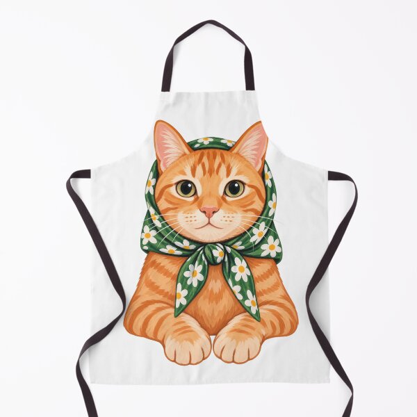 Item preview, Cute Orange Tabby Cat in Floral Headscarf designed and sold by wecrea.