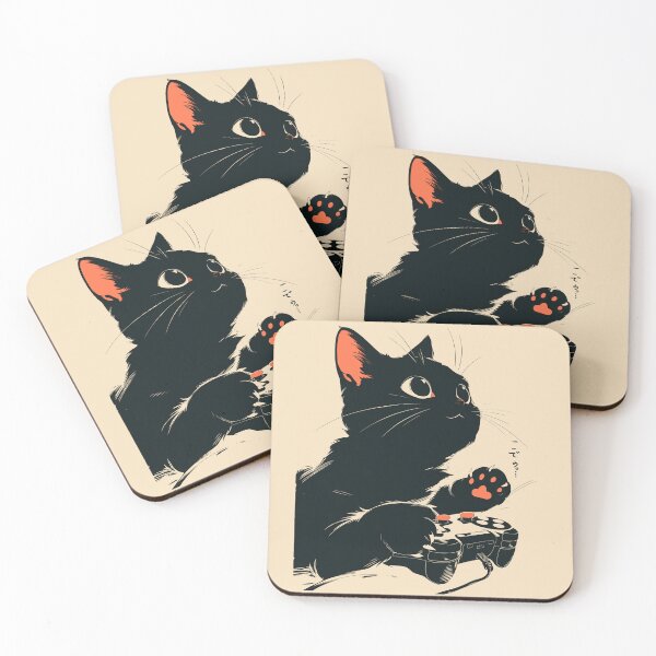 Item preview, Cute Black Cat Paws Gamer Controller Japanese Aesthetic designed and sold by mustbewhy.