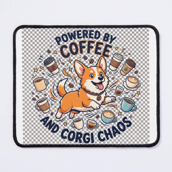 Item preview, Powered by Coffee and Corgi Chaos designed and sold by beingdipak.
