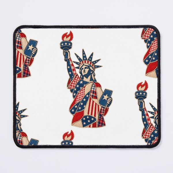 Item preview, Vintage Patchwork Statue of Liberty Folk Art designed and sold by Bhaskar Digital Art.