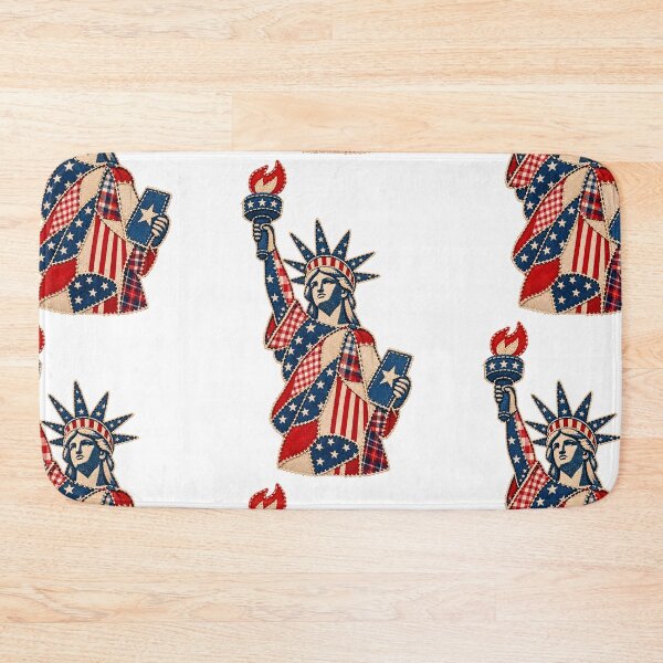 Item preview, Vintage Patchwork Statue of Liberty Folk Art designed and sold by Bhaskar Digital Art.
