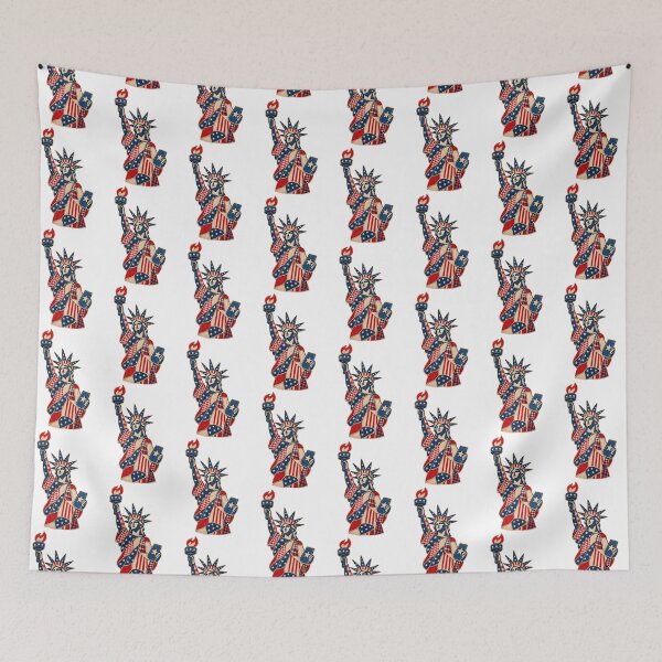 Item preview, Vintage Patchwork Statue of Liberty Folk Art designed and sold by Bhaskar Digital Art.