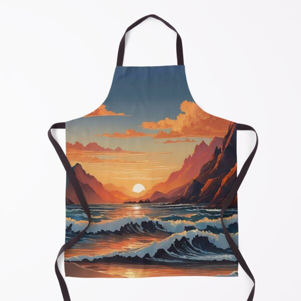 Item preview, Warm Sunset Light Across a Mountainous Ocean Landscape. designed and sold by MissYouONLY.