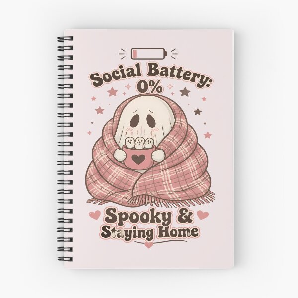 Item preview, Social Battery 0% – Cute Ghost with Hot Cocoa designed and sold by Art-Arcade6.
