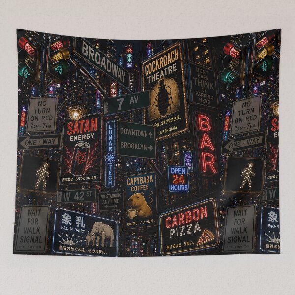 Item preview, Neon Chaos City — Cockroach Theatre & Satan Energy designed and sold by PORTE DE ESPERANCE.