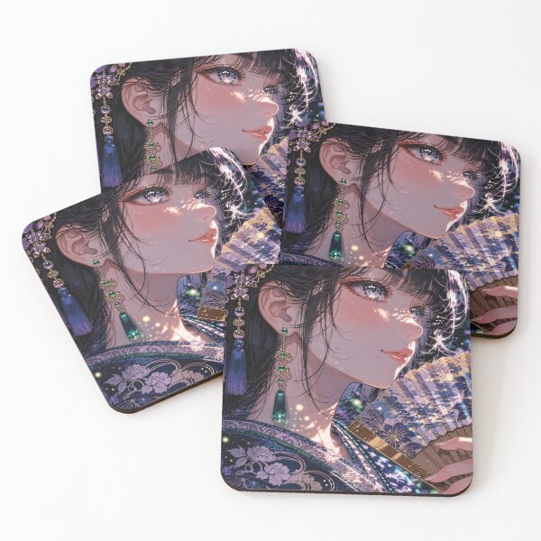 Item preview, Black Haired Anime Girl Beneath Wisteria Moonlight designed and sold by RGB-crayon.