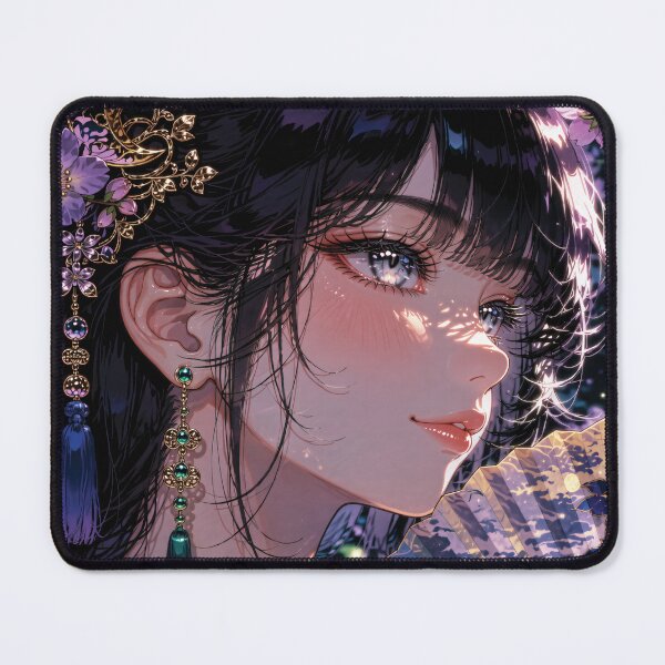 Item preview, Black Haired Anime Girl Beneath Wisteria Moonlight designed and sold by RGB-crayon.