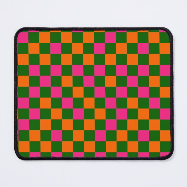 Item preview, Orange And Pink On Green Checkered Design designed and sold by PatternTitan.