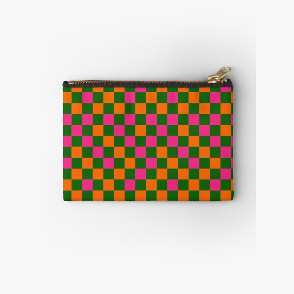 Item preview, Orange And Pink On Green Checkered  Design   designed and sold by PatternTitan.