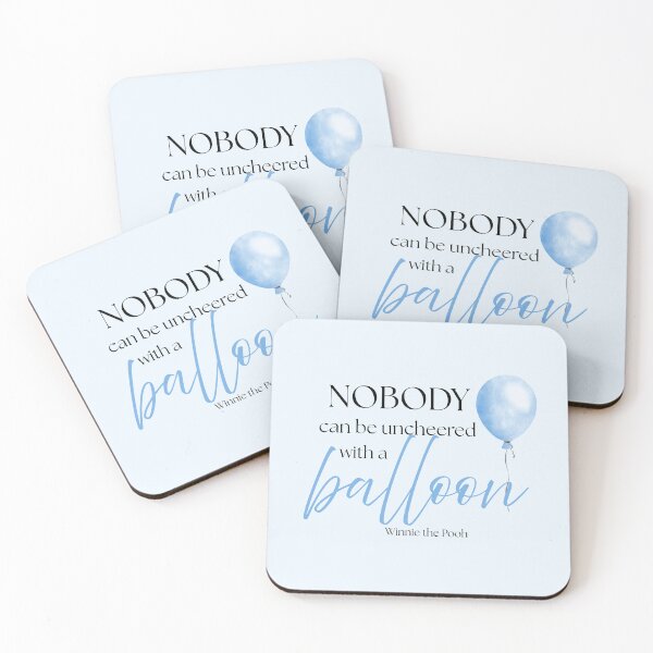 Item preview, Winnie the Pooh Quote – "Nobody Can Be Uncheered with a Balloon" – A.A. Milne designed and sold by cheekymare.