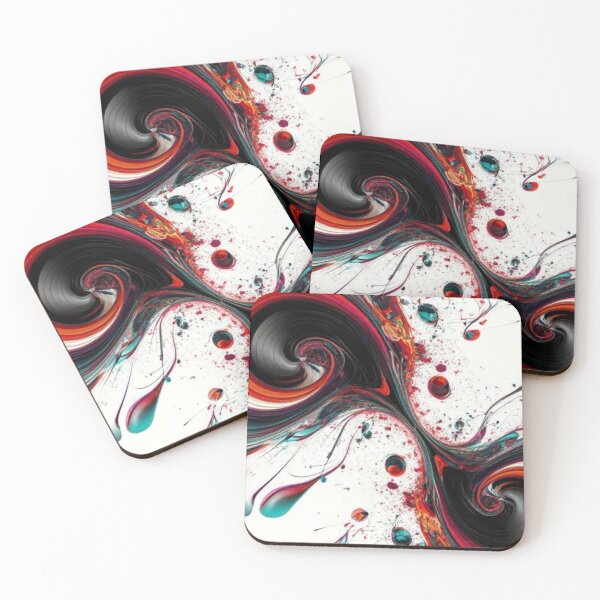 Item preview, Dynamic Abstract Fluid Swirl — Vibrant Orange Teal Acrylic Pour Paint Splash designed and sold by LYAN-STORE.