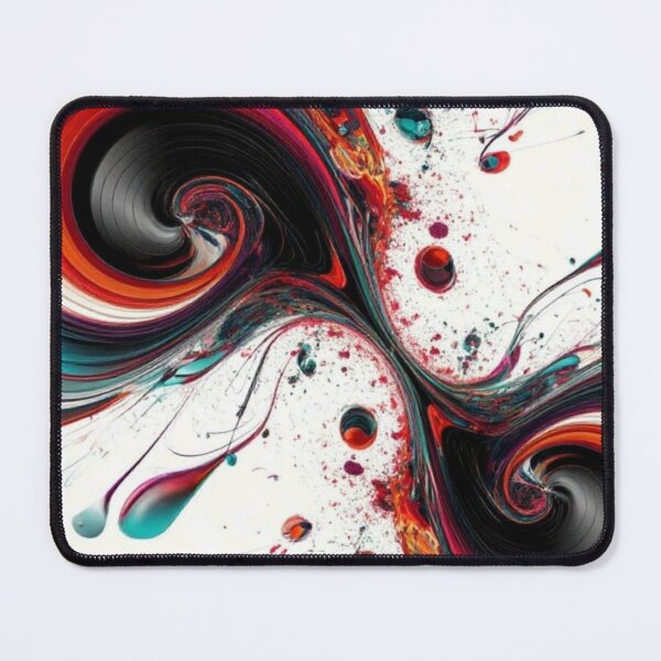 Item preview, Dynamic Abstract Fluid Swirl — Vibrant Orange Teal Acrylic Pour Paint Splash designed and sold by LYAN-STORE.
