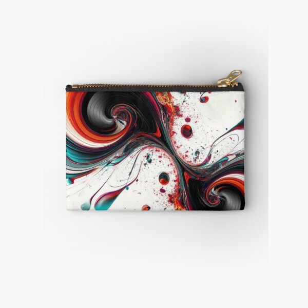 Item preview, Dynamic Abstract Fluid Swirl — Vibrant Orange Teal Acrylic Pour Paint Splash designed and sold by LYAN-STORE.