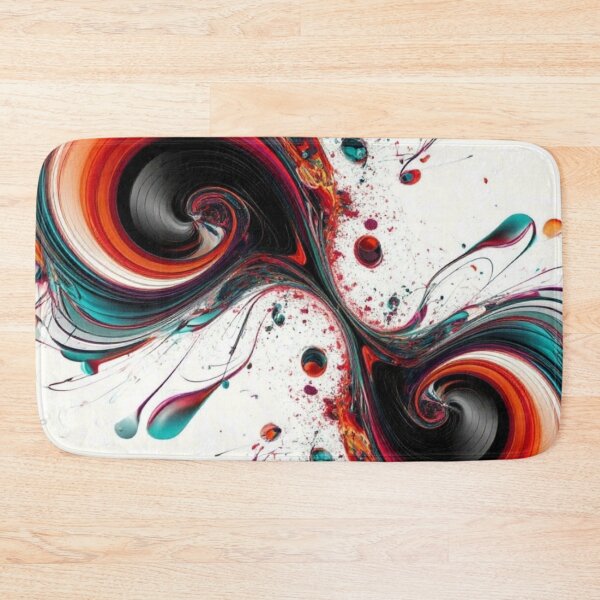 Item preview, Dynamic Abstract Fluid Swirl — Vibrant Orange Teal Acrylic Pour Paint Splash designed and sold by LYAN-STORE.