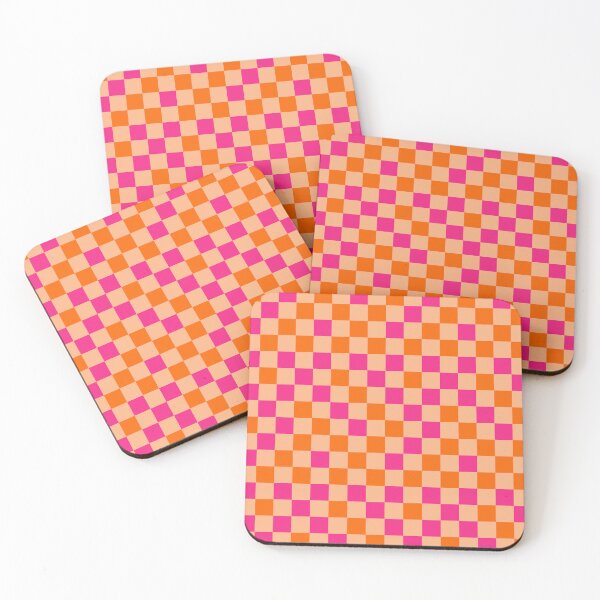 Item preview, Orange And Pink On Orange Checkered  Design   designed and sold by PatternTitan.