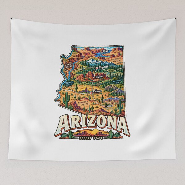 Item preview, Hand Drawn Arizona Travel Souvenir Landmark Gift designed and sold by MichaeIRellov.