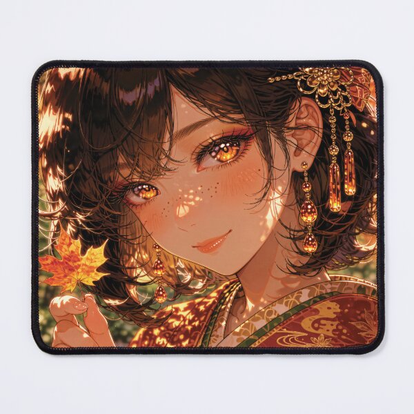 Item preview, Auburn Haired Anime Girl Catching Maple Leaf designed and sold by RGB-crayon.